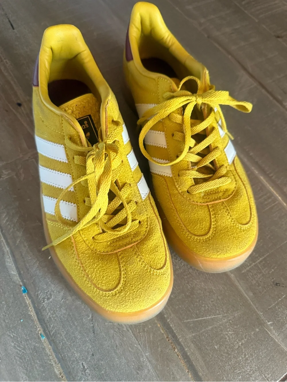 adidas Gazelle Sneakers in Yellow, White and Maroon